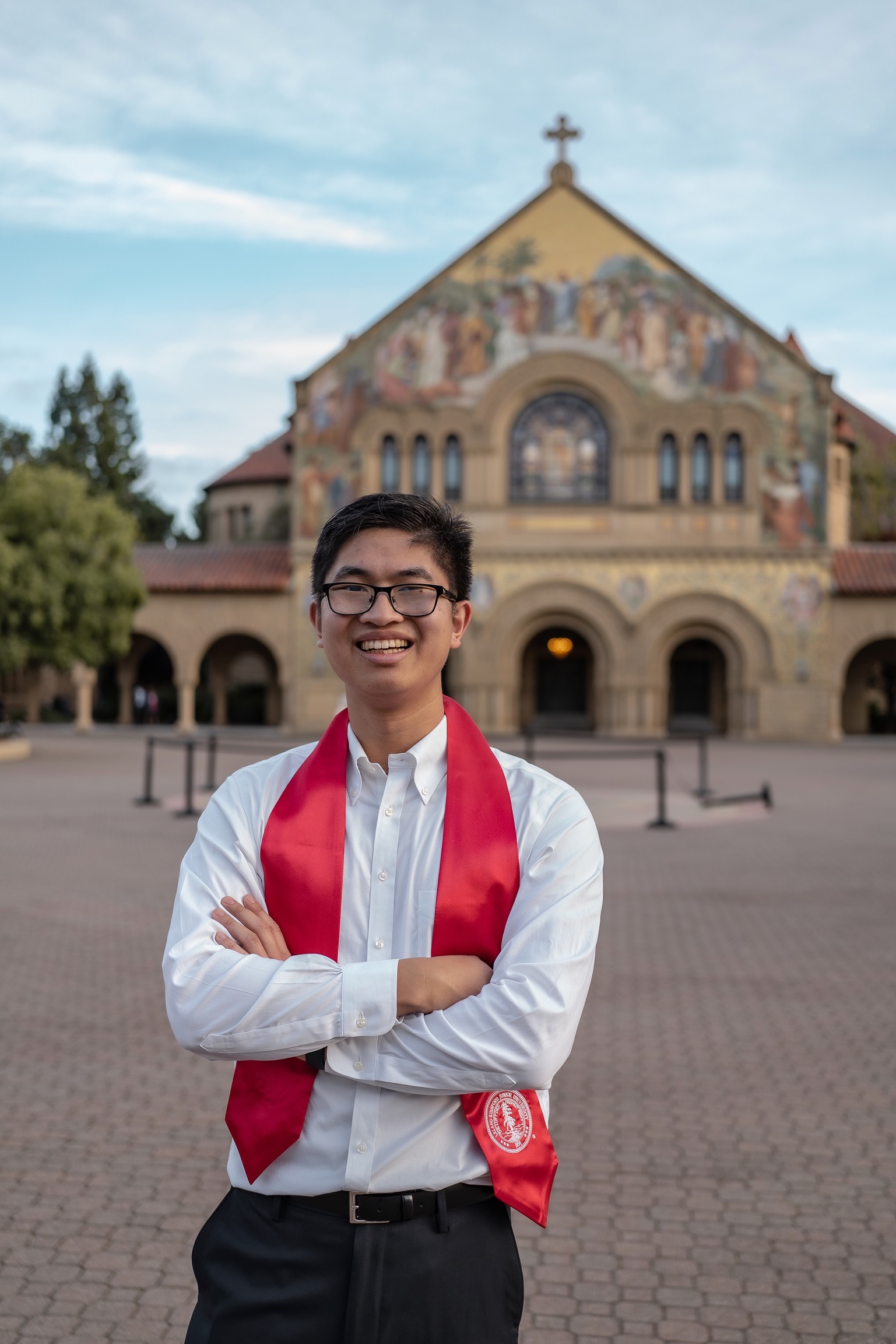 Daniel in graduation attire at Stanford
